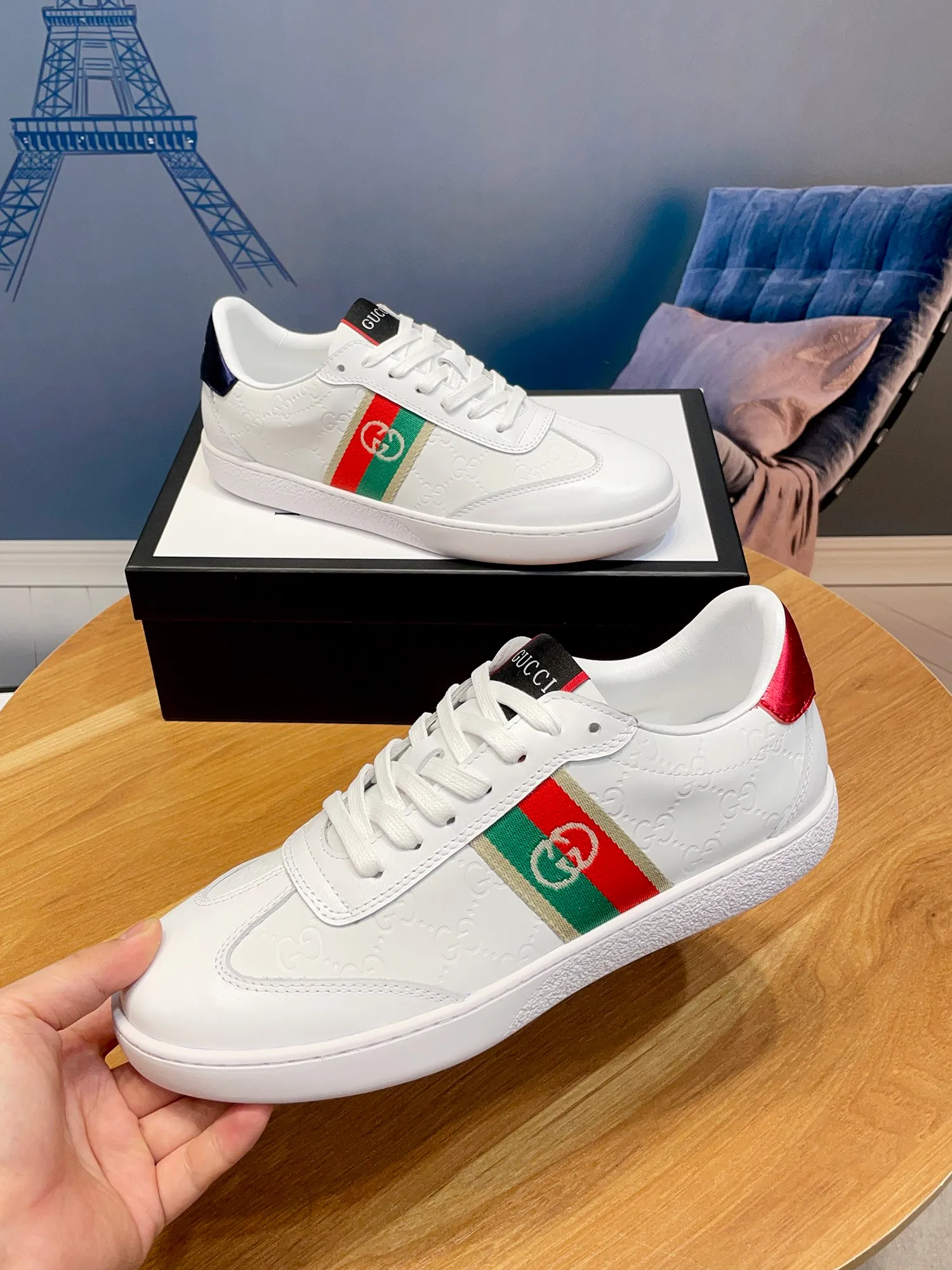 Factory price: 400💰New model is here again! [Gucci Sports Men's Shoes] Gucci fashionable casual men's shoes🇨🇳Original 1:1 mold, new model debuts first💯Not high-profile but avant-garde, simple, low-key and fashionable, super versatile style🌿Made of first-layer cowhide➕Sheepskin lining🎋The version is comfortable on the feet, first-class workmanship🍍Size 38-44, (customized 45)